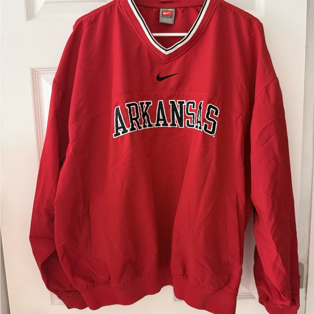 NIKE VINTAGE Red V-Neck ARKANZAS
Pullover Windbreaker Jacket ...
